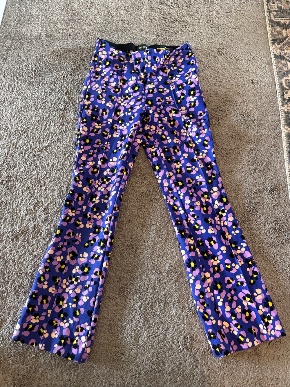 Maeve Purple Floral Boot-Cut Pants